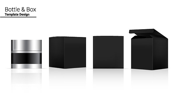 光滑的罐子瓶子模拟逼真的化妆品和图片下载