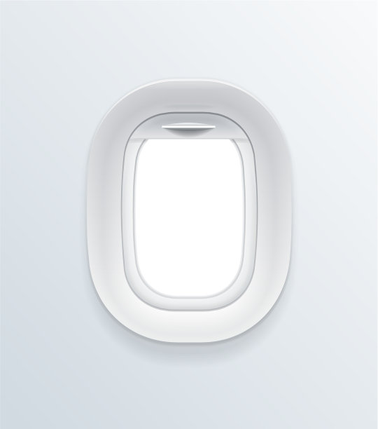 逼真详细的3d空白飞机窗口图片下载