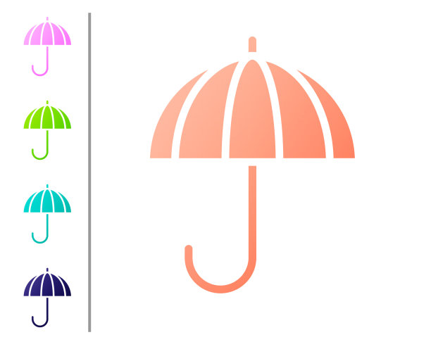 珊瑚经典优雅的开启伞图标图片下载