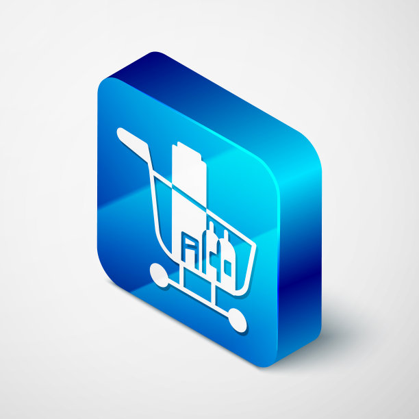 等距购物车和食品图标隔离图片下载