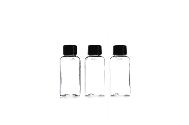 透明空罐，容量为75毫升，白色底色，用于化妆品。图片下载