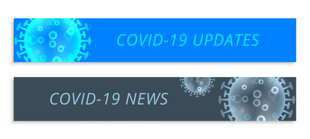 冠状病毒更新和新闻宽横幅集图片下载
