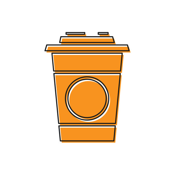 橙色纸玻璃图标孤立在白色图片下载