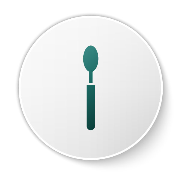 绿色勺子图标孤立在白色背景图片下载