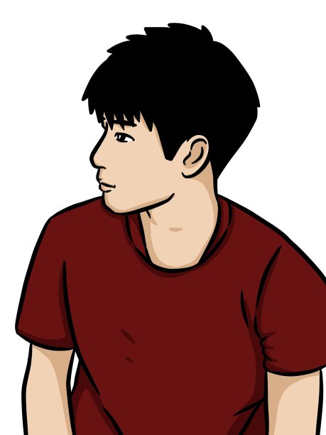 卡通可爱男人，白色背景图片下载