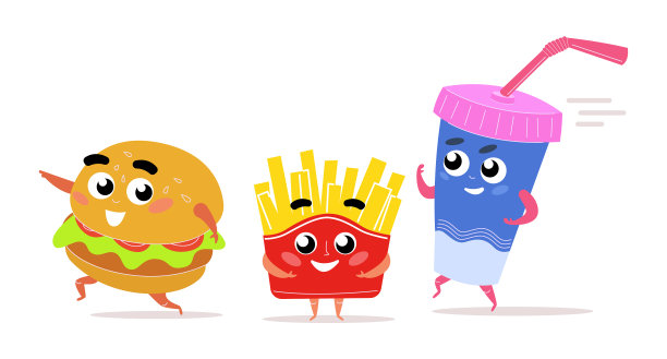 人物汉堡薯条鸡尾酒杯图片下载