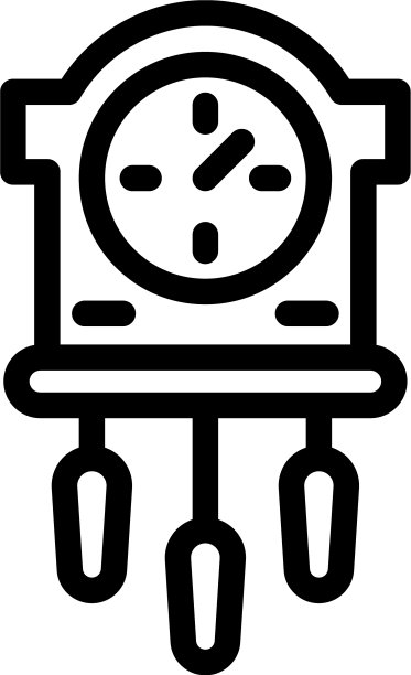 动能摆钟图标轮廓风格图片下载
