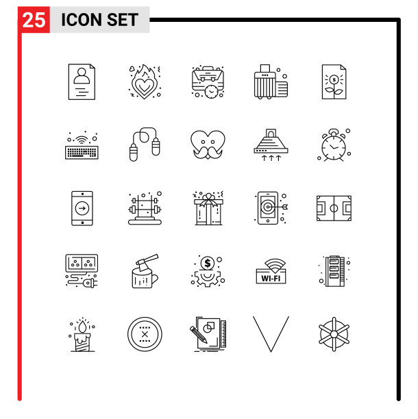 25个创意图标的现代符号和符号图片下载