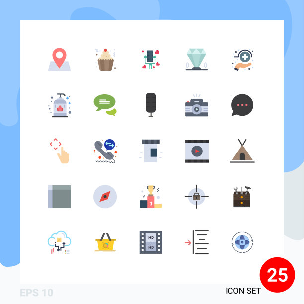 25个创意图标的现代符号和符号图片下载