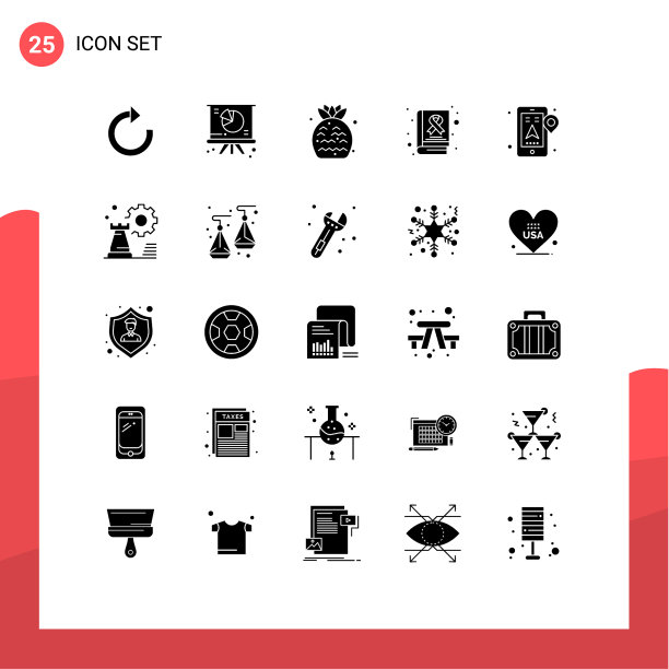 用户界面包25个基本立体字形图片下载