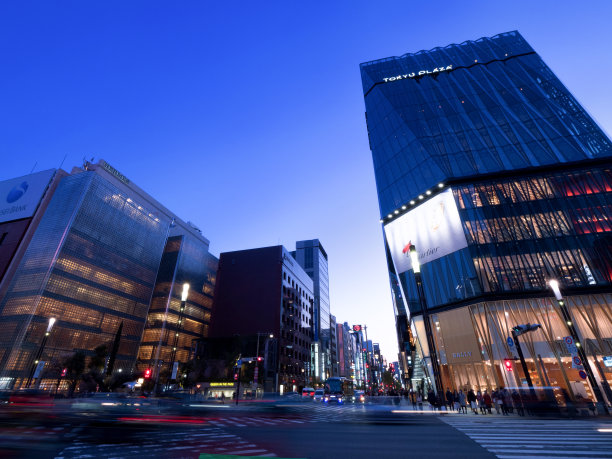 银座寿喜屋桥十字路口图片下载