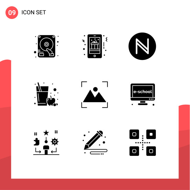 用户界面包9个基本立体字形图片下载