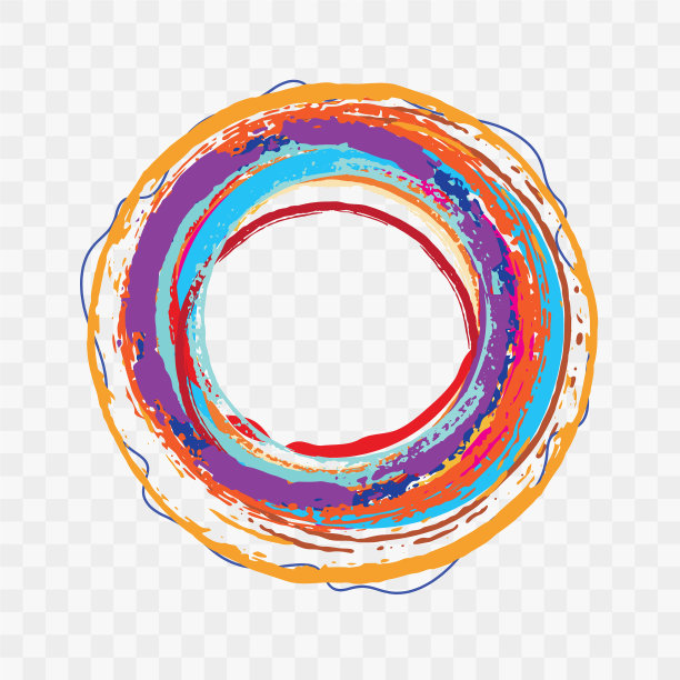 现代艺术毛边笔触划圈横幅图片下载