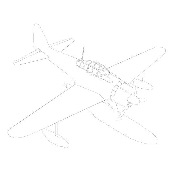 飞机在水上着陆时的轮廓线。等距视图。矢量图图片下载
