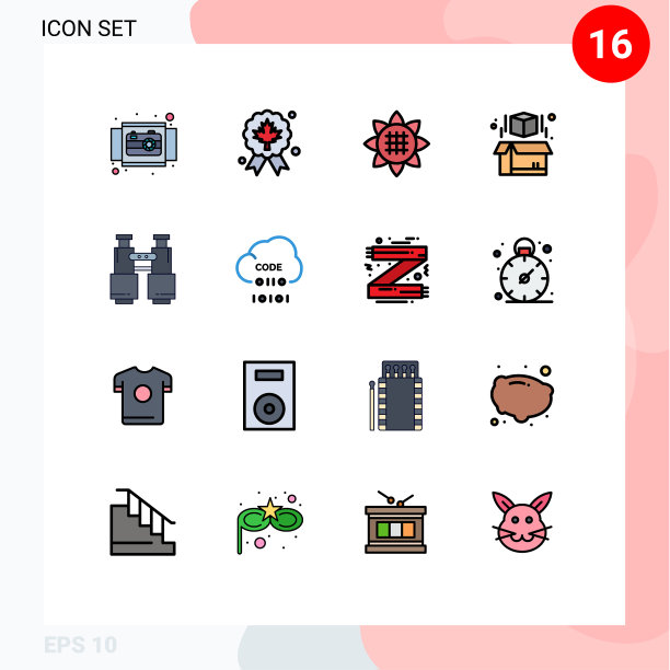 16个创意图标的现代标志和符号图片下载