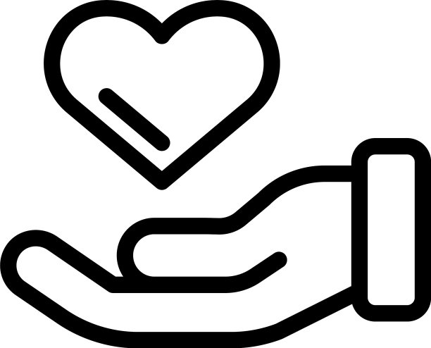 保持爱心在手中图标轮廓风格图片下载