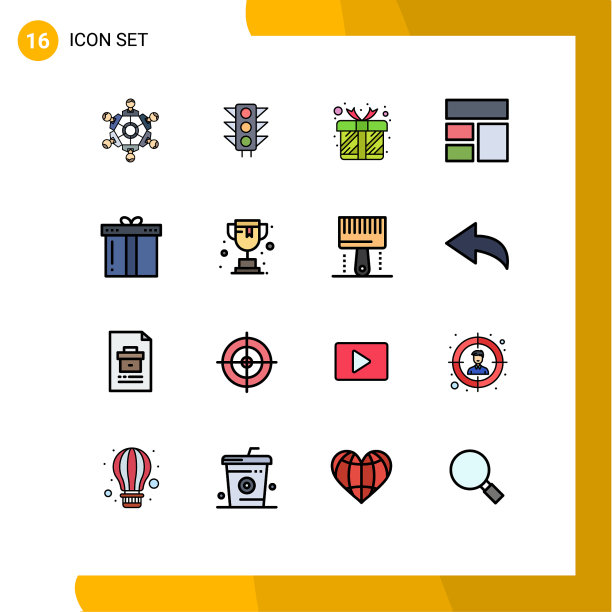 组16平色填充线标志和图片下载