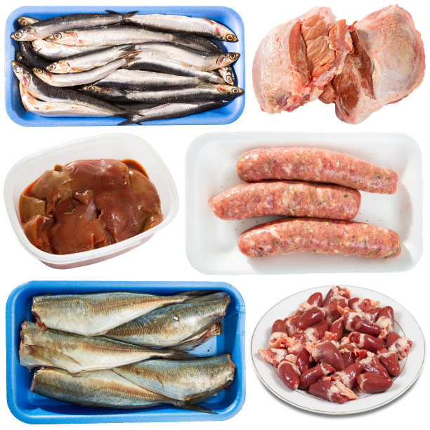 白色背景的新鲜产品套装图片下载