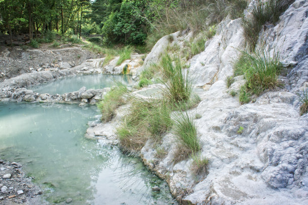 风景著名的Bagni san filippo托斯卡纳-意大利图片下载