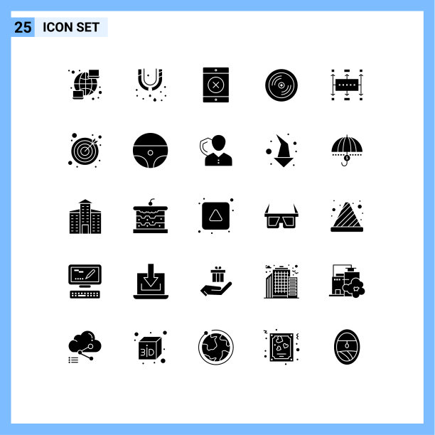 25固体字形概念的网站移动和图片下载