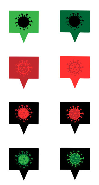 有病毒图标的语音框。图片下载