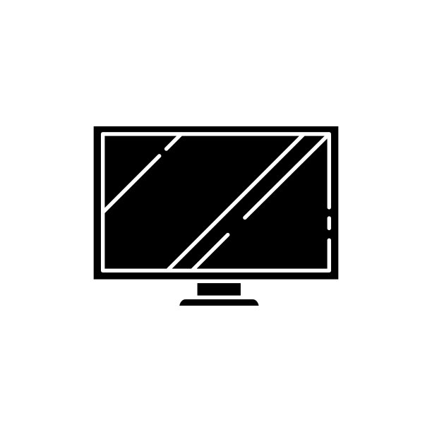 电视宽屏黑色字形图标图片下载
