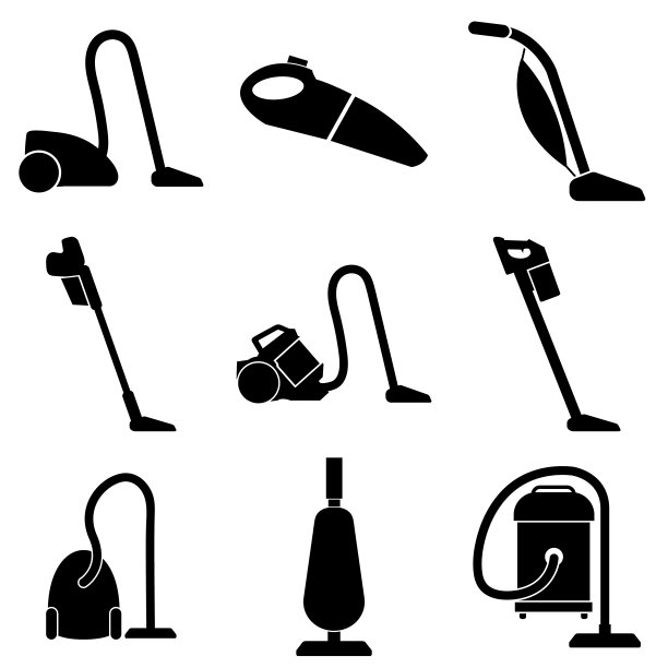 吸尘器图标，标志孤立在白色背景图片下载