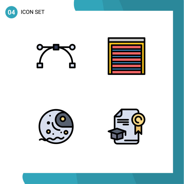 设置4商业填充线平面颜色包图片下载