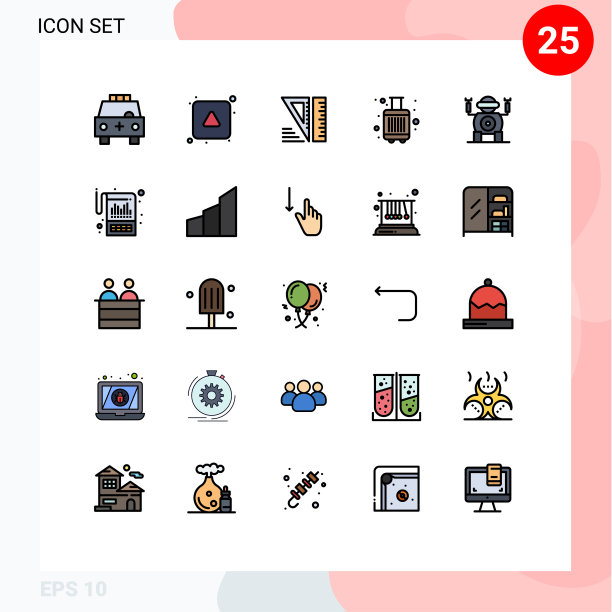 设置25商业填充线平面颜色包图片下载