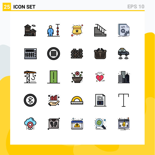 股票图标包25行符号和符号图片下载