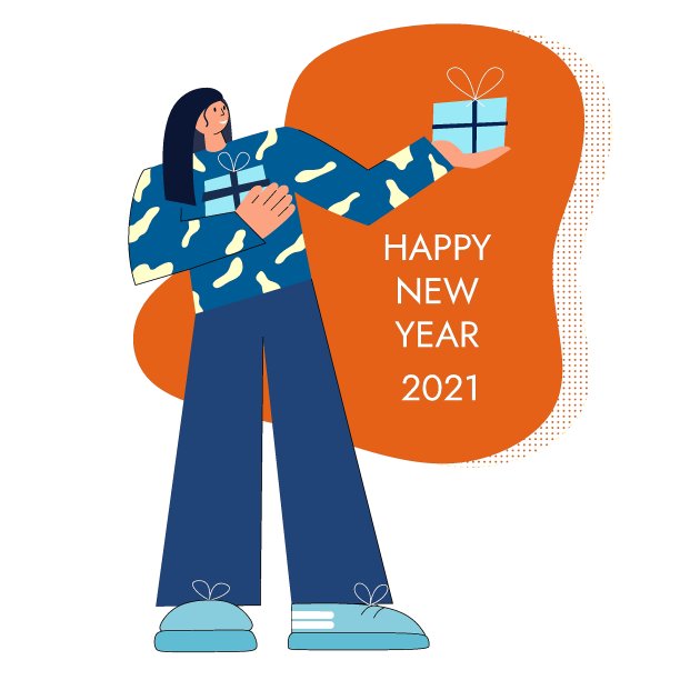 矢量插画女孩正在为新年做准备图片下载