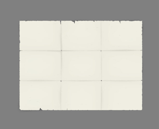 旧的肮脏撕破边缘空白纸-矢量插图。展开的古代地图模型图片下载