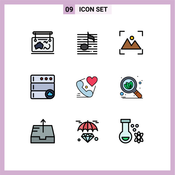 为卷筒纸设置9种通用填充线平面颜色图片下载