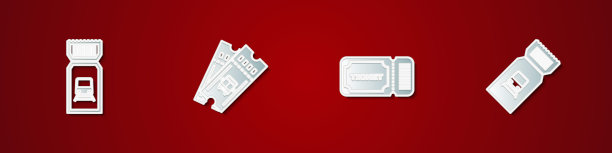 设置火车票，巴士，票和图标。向量图片下载