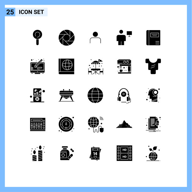 用户界面包25个基本立体字形图片下载