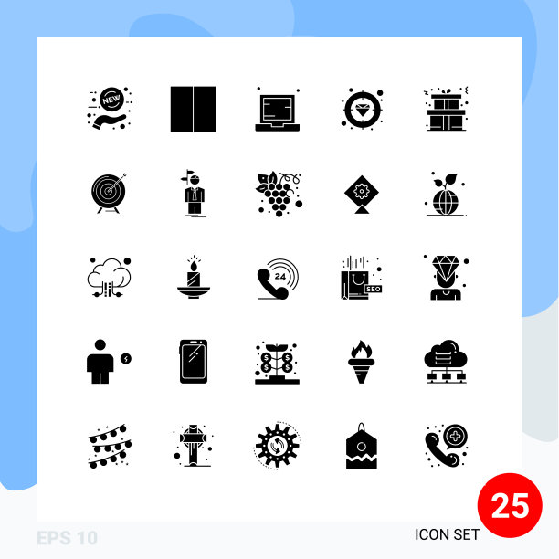 用户界面包25个基本立体字形图片下载