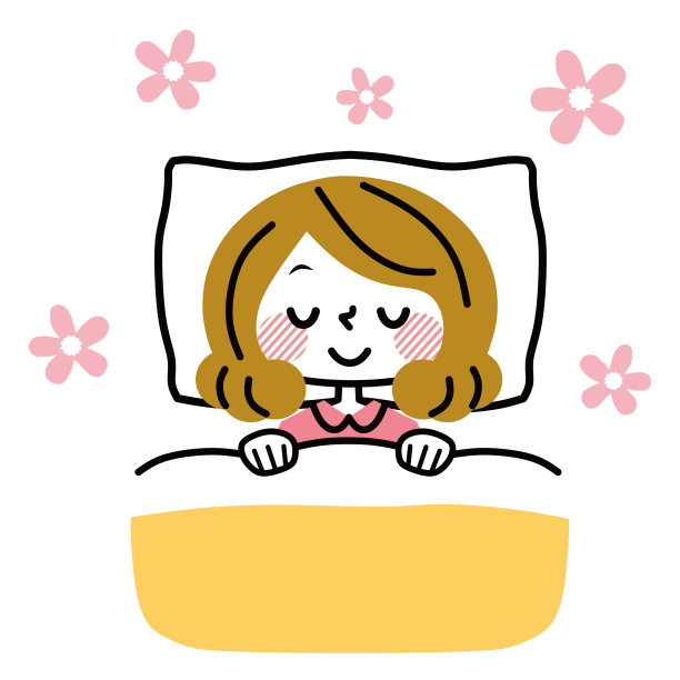 矢量插图的睡觉的女人。图片下载