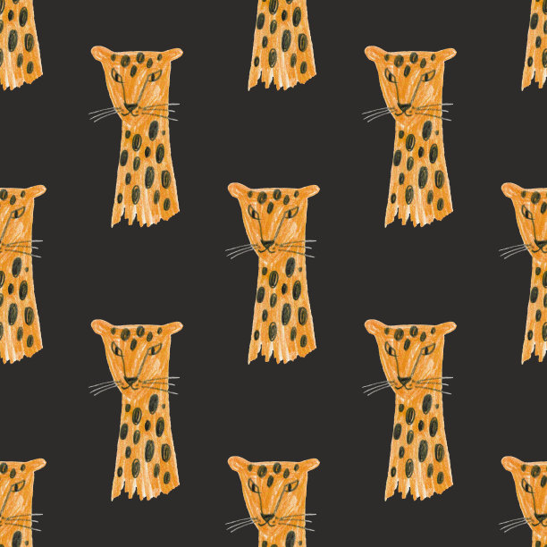 豹子脸的无缝图案。图片下载