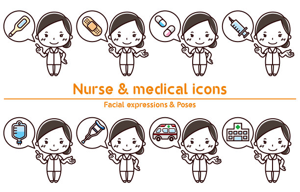 护士和医疗图标图片下载