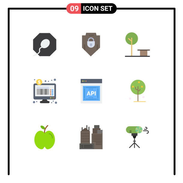现代set 9 flat colors象形文字图片下载