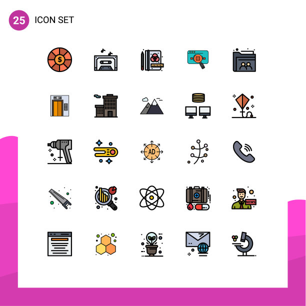 股票图标包25行符号和符号图片下载