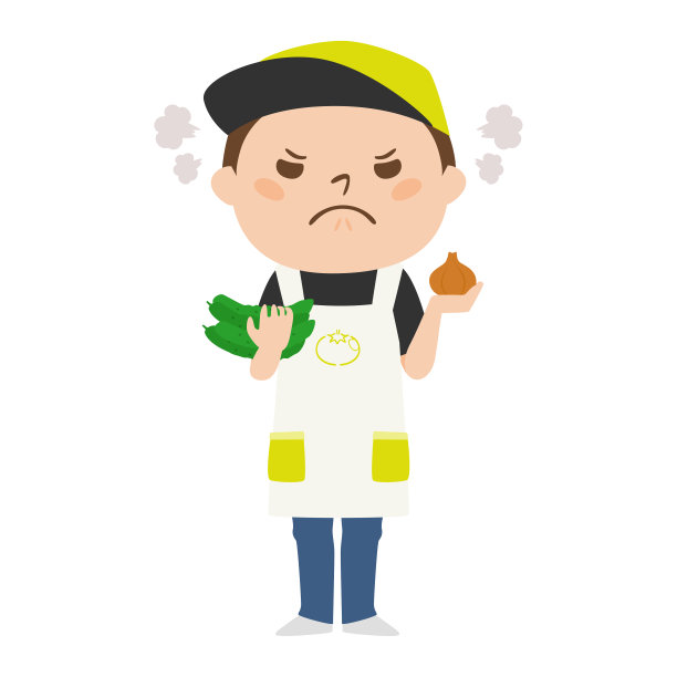 这是一个生气的蔬菜水果店老板的插图。图片下载