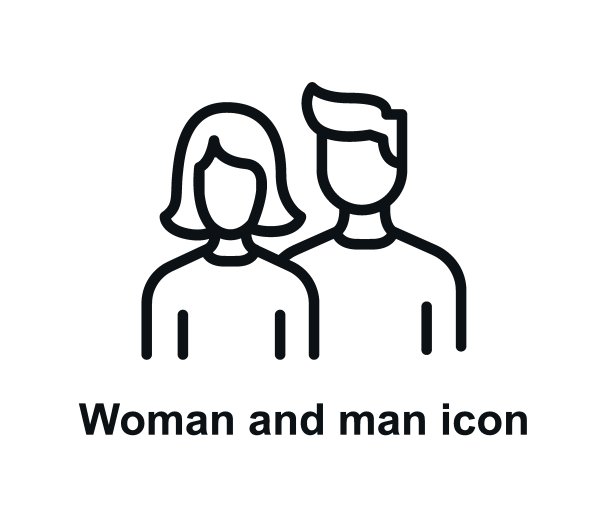 白色背景上的男性和女性图标图片下载