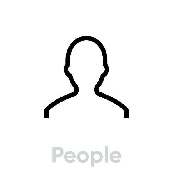 人物媒体类型图标。可编辑的线条矢量。图片下载