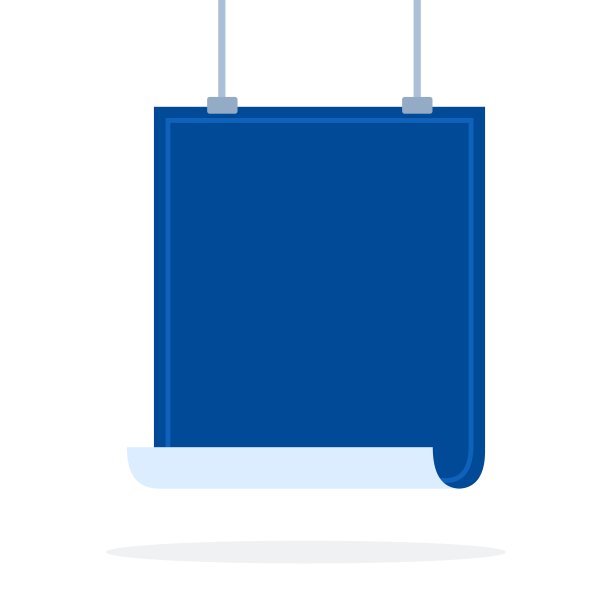 蓝色旗帜与安装矢量图标平面隔离。图片下载