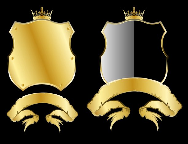 黑色黄金盾插图集1图片下载