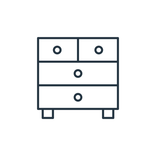 抽屉柜矢量图标孤立的白色背景。轮廓，细线衣柜图标为网站设计和移动，应用程序开发。细线衣柜的抽屉轮廓图标矢量。图片下载