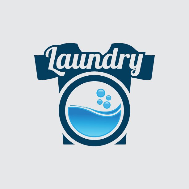 洗衣标志设计概念向量，洗衣机标志符号图片下载