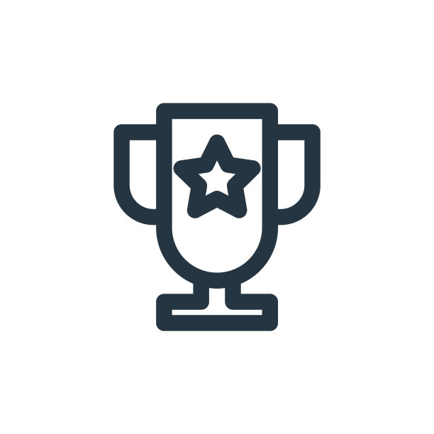 白色背景奖杯矢量图标。网站设计和手机应用细线条奖杯轮廓图标矢量素材。图片下载