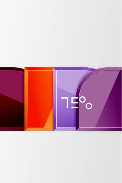 光滑的玻璃方块与圆形元素几何图片下载